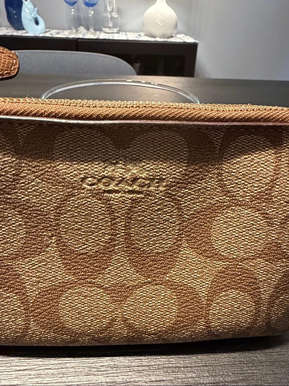 Coach Double Zip Wristlet in Signature Canvas